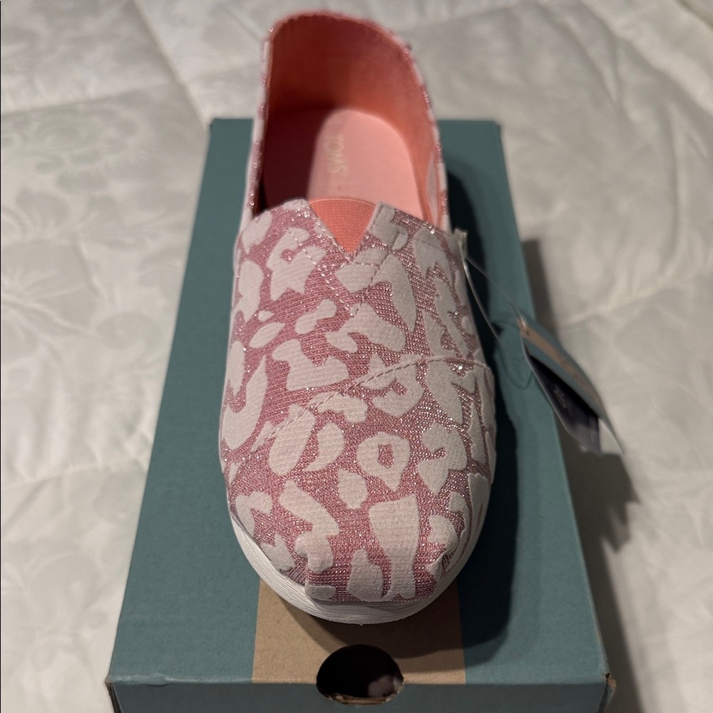 Floral TOMS Pink Slip-On Shoes - Picture 2 of 6
